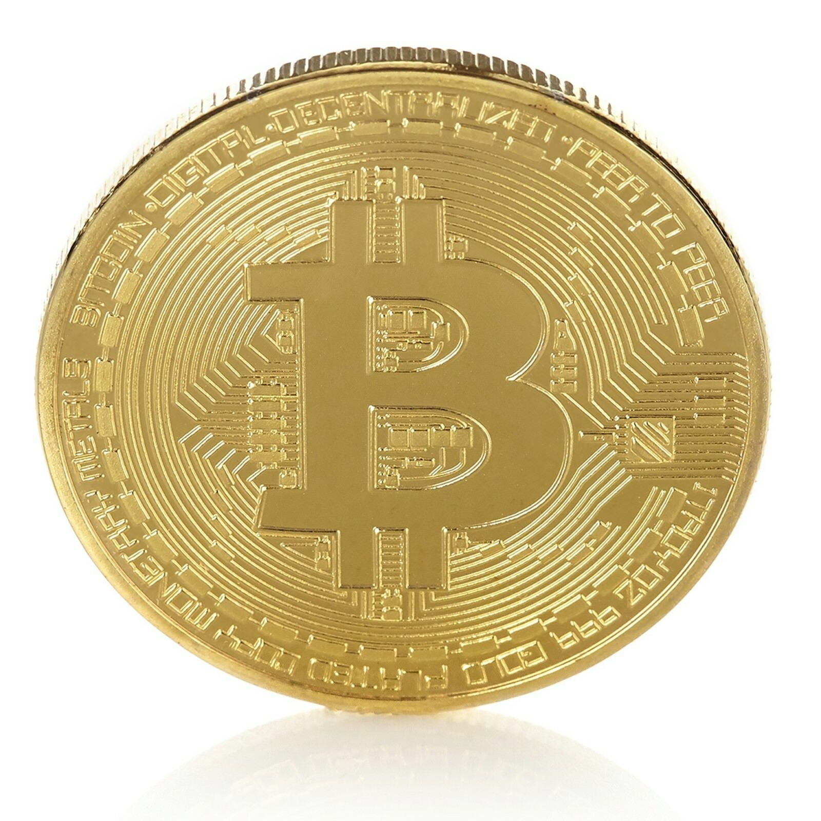 Bitcoin Gold Plated Btc Token Miner Cryptocurrency Commemorative Collection