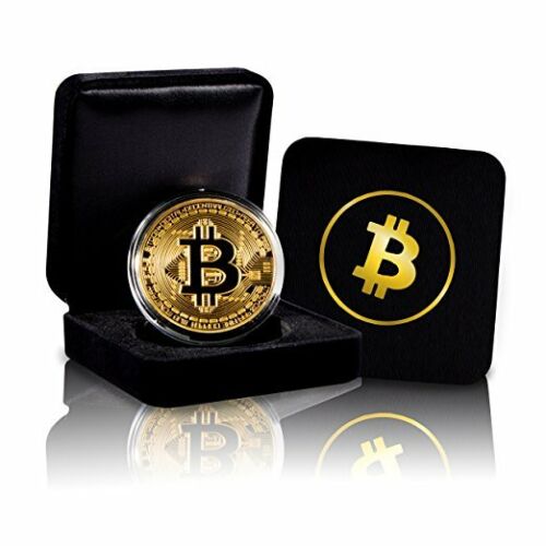 1x Bitcoin Rare 1 Oz .999 Pure Solid Gold Plated Commemorative Coin Collectiable